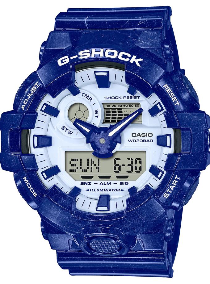 G-SHOCK GA700BWP-2A Blue Porcelain Watch For Sale